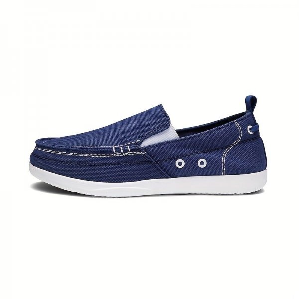 Men's Casual Square Toe Canvas Loafers, Lightweight Slip On Shoes